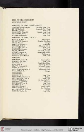 The Photo-Secession Members’ List [unsigned]