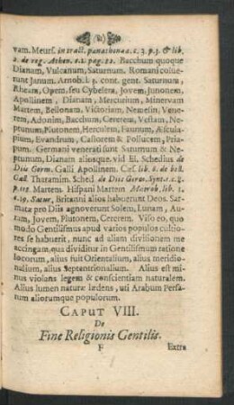 Caput VIII. De Fine Religionis Gentilis.