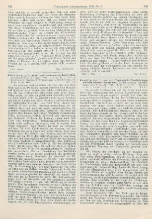 182-183 [Rezension] Kundsin, Karl, Topologische Überlieferungsstoffe im Johannes-Evangelium