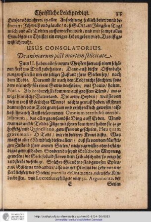 USUS CONSOLATORIUS. De animarum post mortem felicitate.