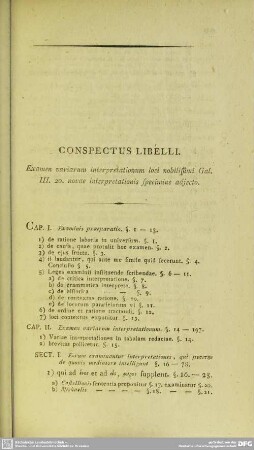 Conspectus Libelli