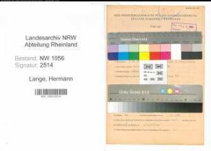 Entnazifizierung Hermann Lange , geb. 08.10.1898 (Angestellter)