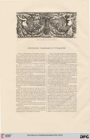 Chronique française et étrangère