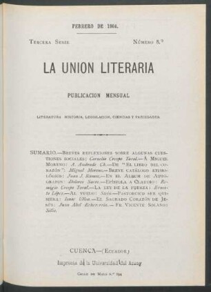 Número 8, Febrero de 1904