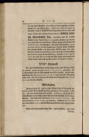 XVIIter Einwurff. - XVIIIter Einwurff.