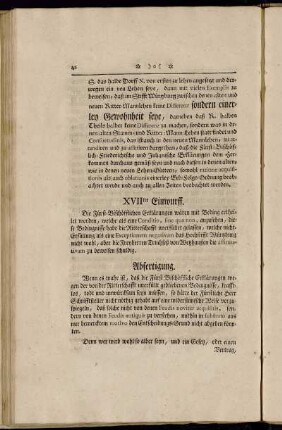 XVIIter Einwurff. - XVIIIter Einwurff.