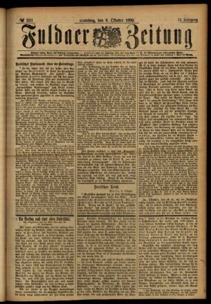 Ausgabe vom Samstag, den 08. Oktober 1892.