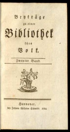 2.1784: Beyträge zu einer Bibliothek fürs Volk