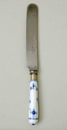 Tafelmesser mit Porzellangriff (Strohblumendekor)
