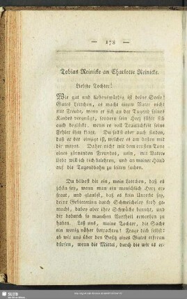 Tobias Reinicke an Charlotte Reinicke
