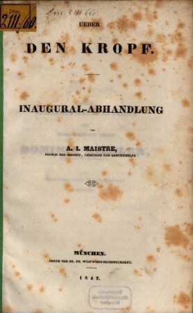 Über den Kropf : Inaugural-Abhandlung