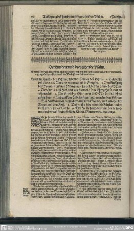 Die Predigten über den hundert und dreyzehenden Psalm