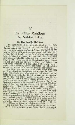 IV. Die geistigen Grundlagen der deutschen Kultur