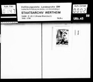 Fr. Elias Faulhaber, Kleriker zu (Brunbach) Bronnbach, gelobt den Satzungen und Regeln des hl. Benediktus Treue und Gehorsam.