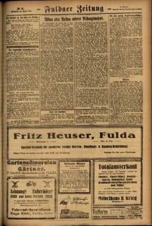 Zweite Ausgabe vom Mittwoch, den 16. April 1924.