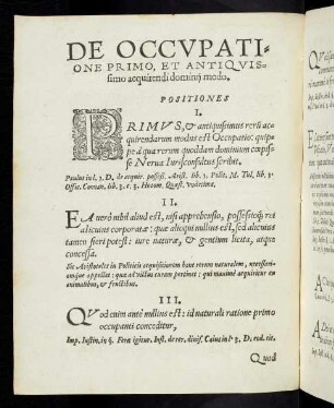 3v-14v De occupatione primo, et antiquissimo acquirendi dominn modo