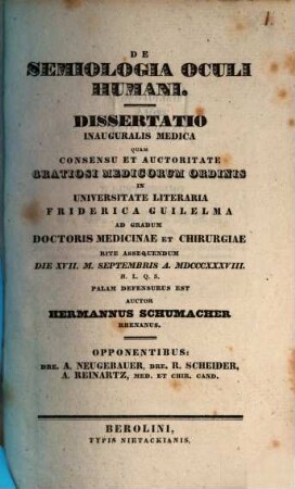 De semiologia oculi humani : diss. inaug. med.