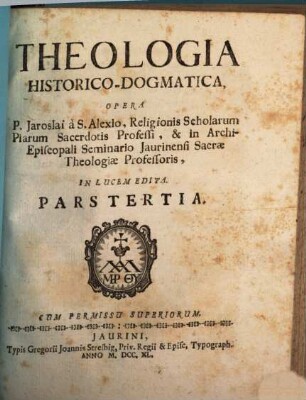 Theologia Historico-Dogmatica, 3