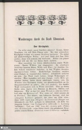 Wanderungen durch die Stadt Eibenstock