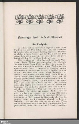Wanderungen durch die Stadt Eibenstock