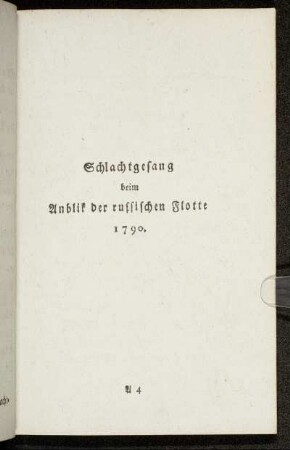 Schlachtgesang beim Anblik der russischen Flotte 1790.