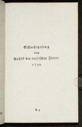 Schlachtgesang beim Anblik der russischen Flotte 1790.