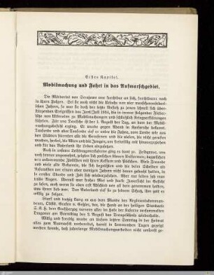 1. Mobilmachung und Fahrt in das Aufmarschgebiet