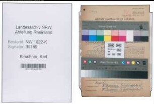 Entnazifizierung Karl Kirschner , geb. 07.07.1905 (Orchesterleiter)