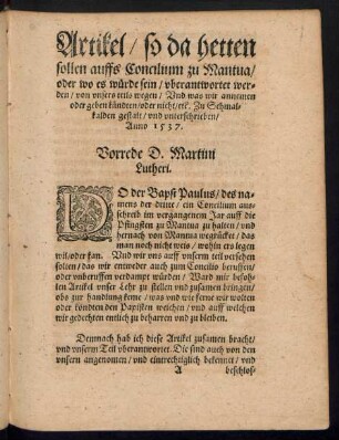Vorrede D. Martini Lutheri.