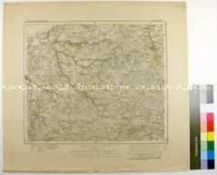 Topographische Karte der Gegend südöstlich von Mamonowo (Heiligenbeil) zwischen Zinten, Guttenfeld, Plasswich und Braniewo (Braunsberg) im Königreich Preußen, Regierungsbezirk Königsberg
