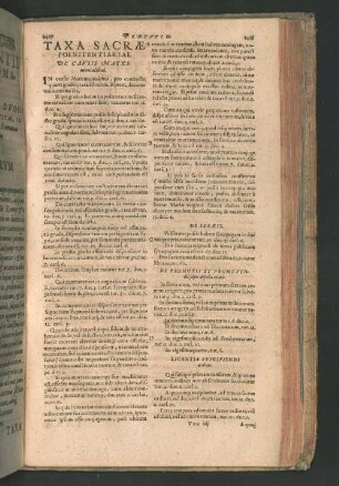 TAXA SACRAE POENITENTIARIAE. DE CAUSIS MATRIMONIALIBUS.