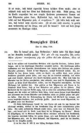 Neunzigstes Stück. Den 11. März 1768.