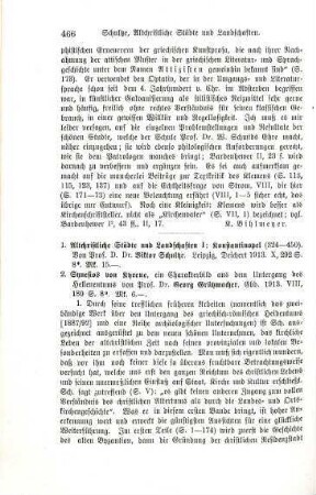 466-468 [Rezension] Schultze, Victor, Konstantinopel