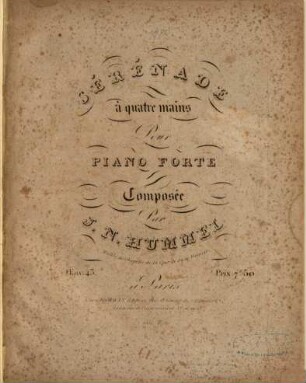 Sérénade à quatre mains pour piano forte, oeuv. 43