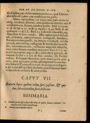 Caput VII. Statuta super quibus rebus fieri poßint, et quibus solennitatibus fieri debeant.