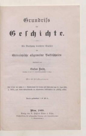 Grundriss der Geschichte : mit Benützung bewährter Erzähler für österreichische allgemeine Volksschulen