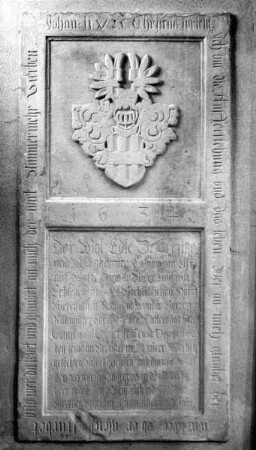 Grabstein des Kaspar von List aus Wüstenhain in der Niederlausitz (gestorben 1634)