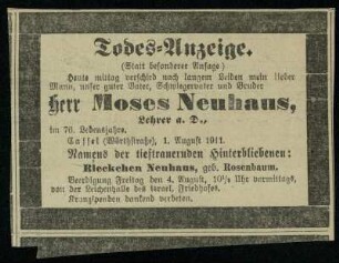 Neuhaus, Moses