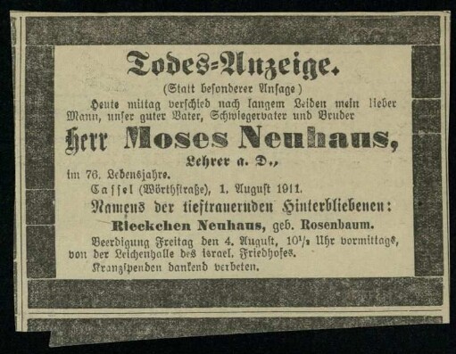 Neuhaus, Moses