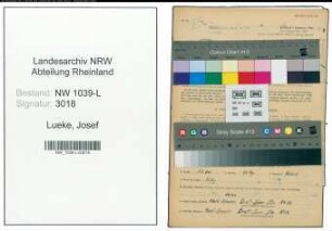 Entnazifizierung Josef Lueke , geb. 22.01.1905 (Chemiearbeiter)