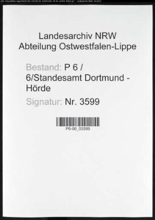 Sterberegister Standesamt Dortmund-Hörde (VII)