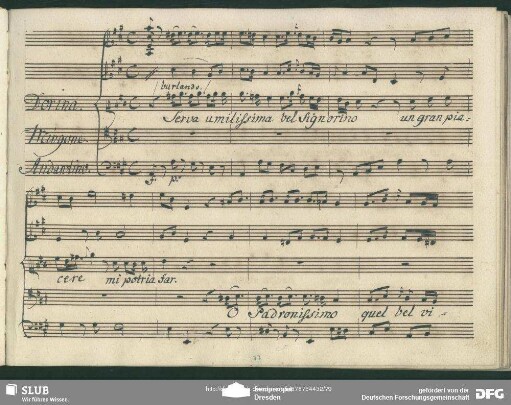 Cavatina: "Serva umilissima bel Signorino"