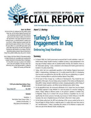 Turkey's new engagement in Iraq : embracing Iraqi Kurdistan