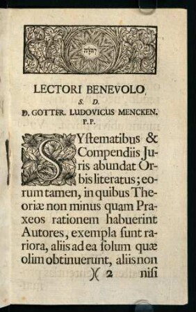 2r-3v, Lectori Benevolo