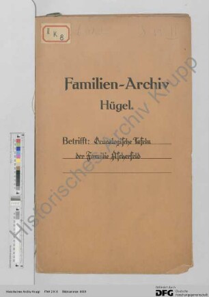 Genealogische Tafeln der Familie Ascherfeld