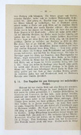 §. 14. Von Augustus bis zum Untergange des weströmischen Reiches