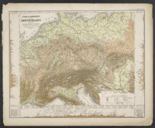 Fluss und Bergkarte von Deutschland und den Anliegenden Ländern