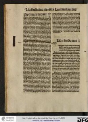 Liber de somno et vigilia.