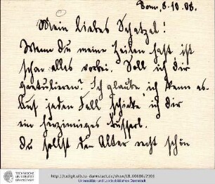 Brief vom 08.10.1908