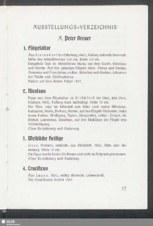 Ausstellungs-Verzeichnis